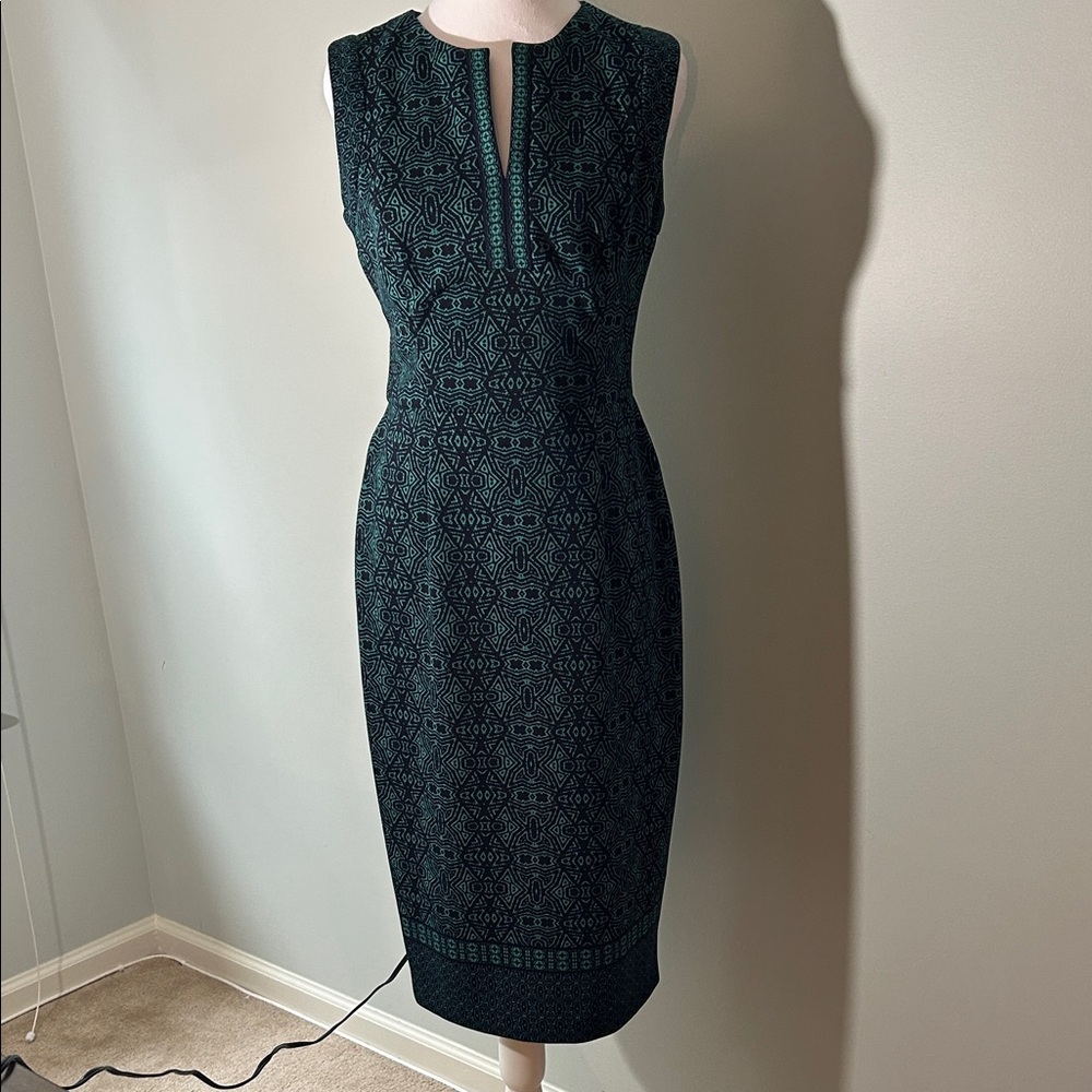NWT Adorne Tatum Scuba Knit Navy Teal Sheath Midi Dress
Women's size 6.